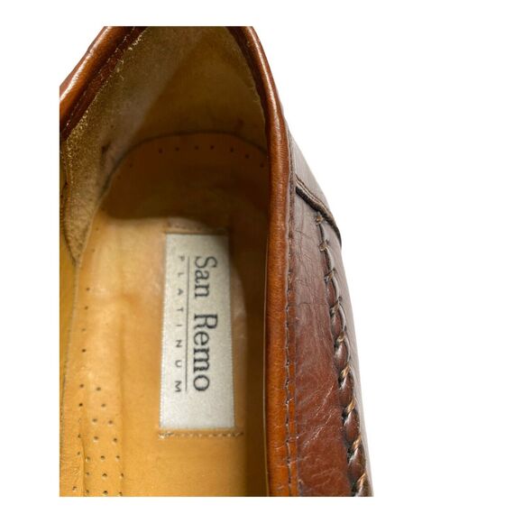 San Remo Platinum Men's Brown Leather Loafers Shoes sz 10 Made in Spain - Picture 3 of 9